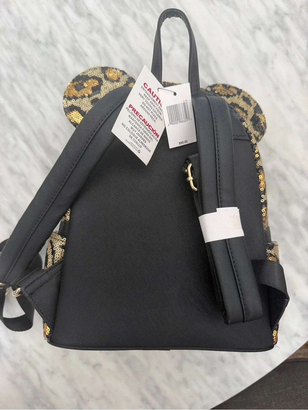 Disney Sequin Leopard Print Mini Backpack in Gold and Black